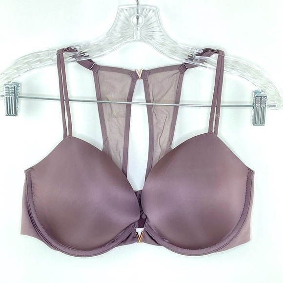 Other - Victoria Secret Mauve Front Closure Push Up Bra Underwire Racerback Bra Sz 36D